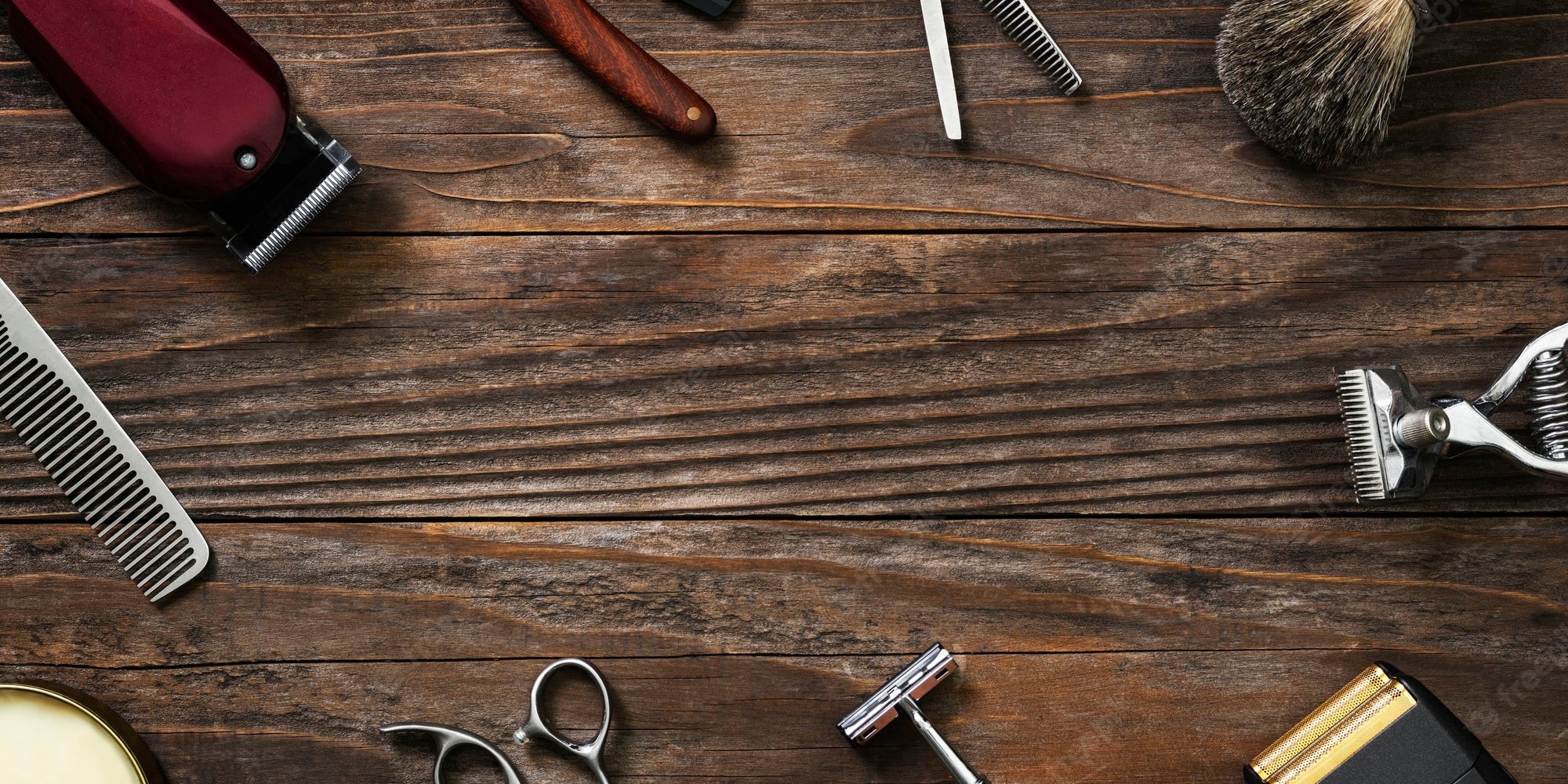 haircut tools on salon table