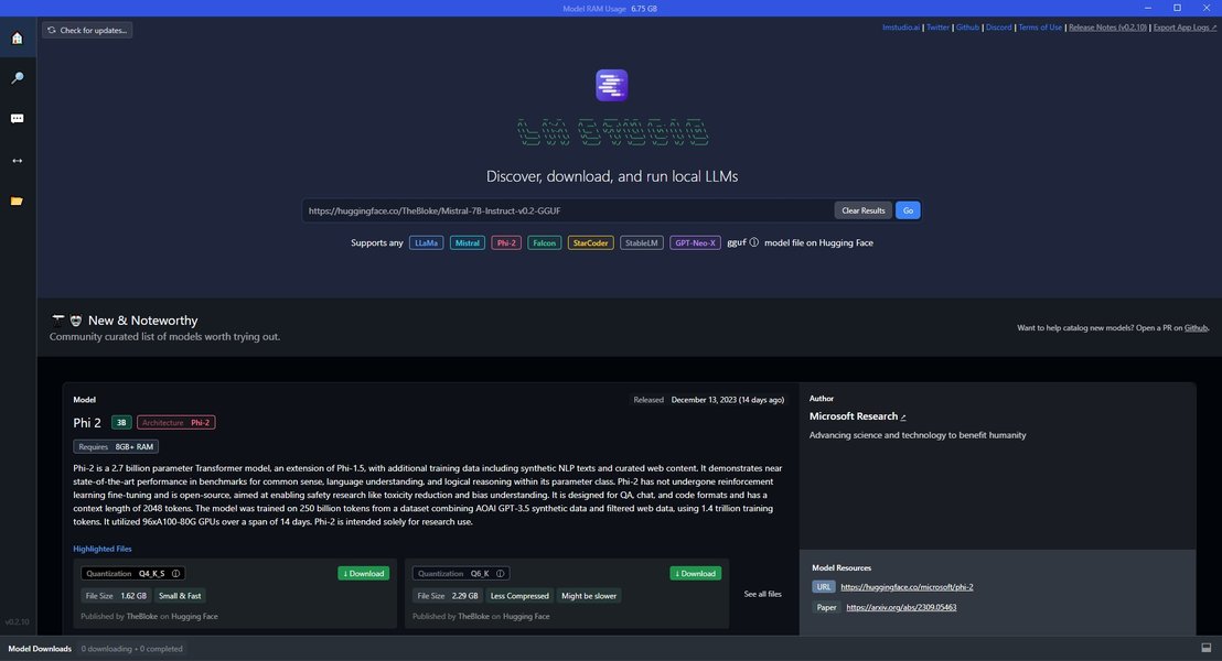 Интерфейс LM Studio