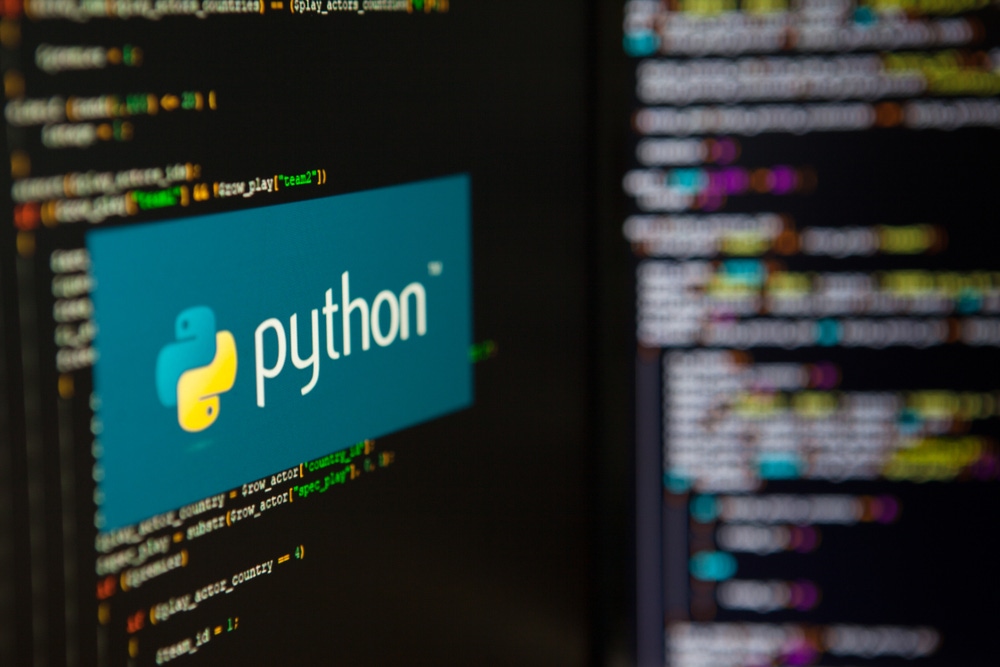 python code on computer screen