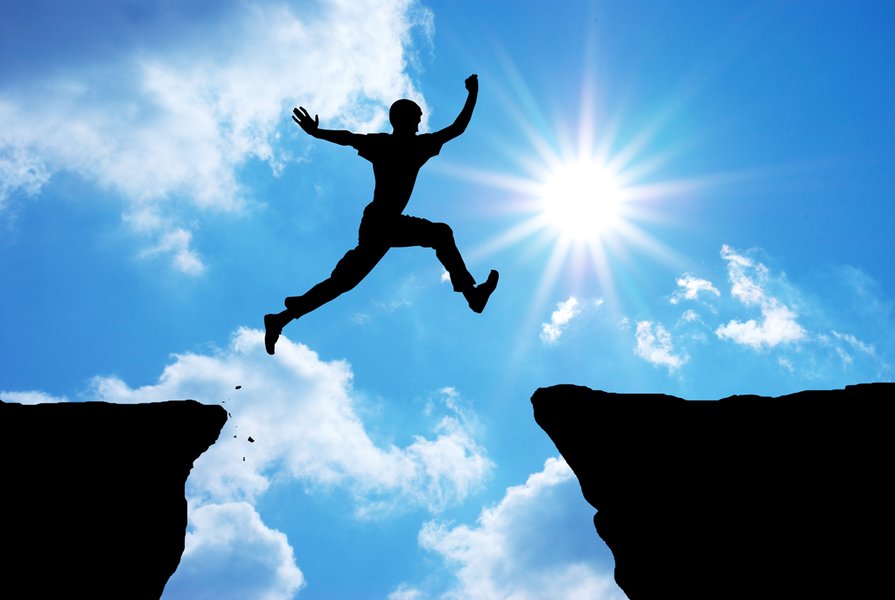 Person overcoming fear