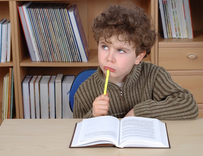 Student looking frustrated while studying math