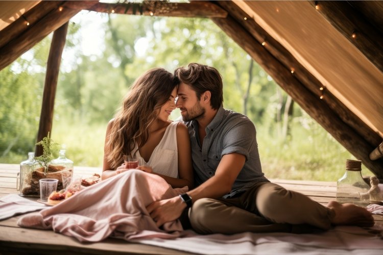 couple having romantic time outdoors