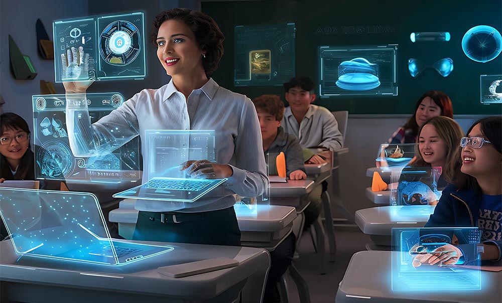 modern bank training classroom workspace technology