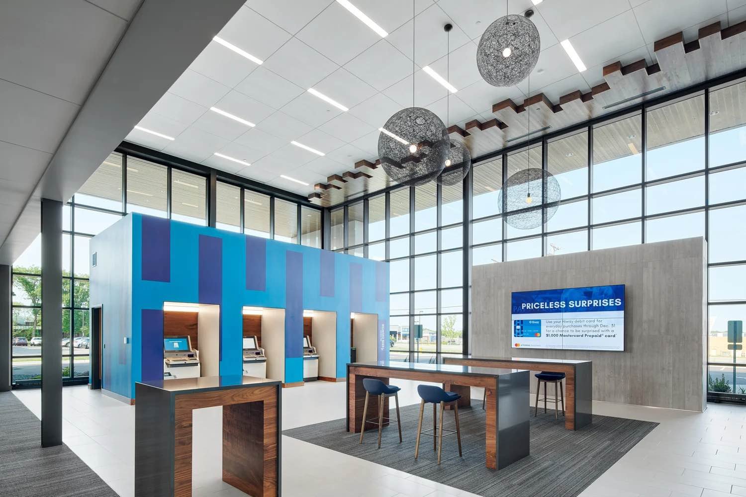modern bank building interior
