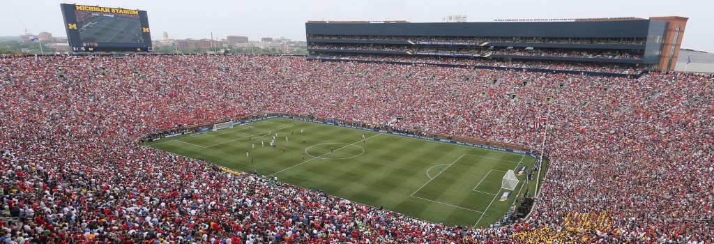 european football stadium and fan crowd