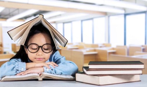 biology textbooks and classroom scene