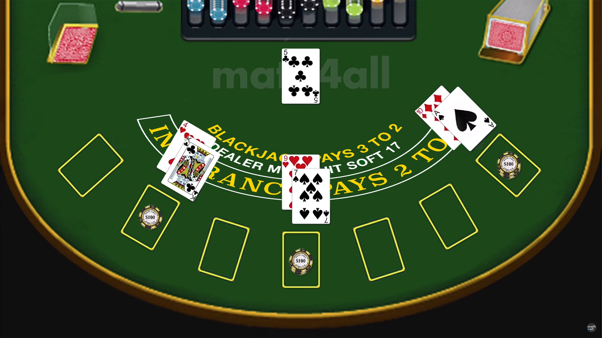 blackjack cards table