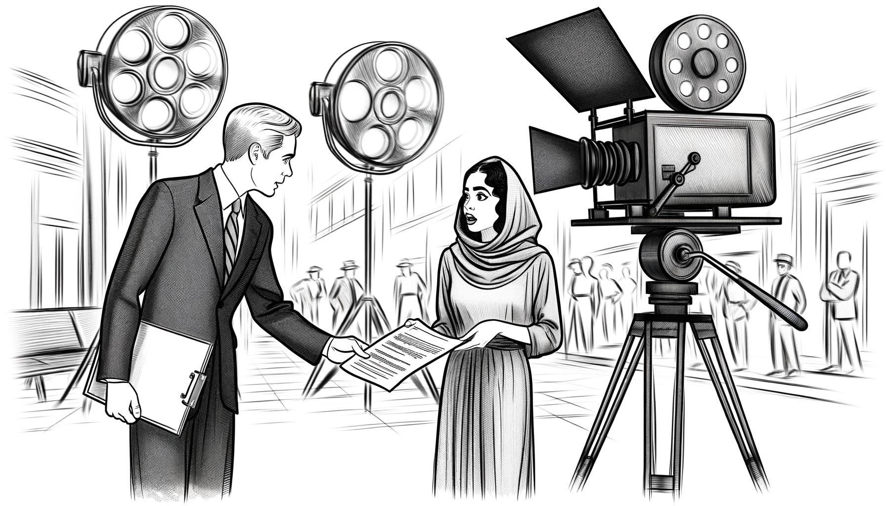 film set and legal documents
