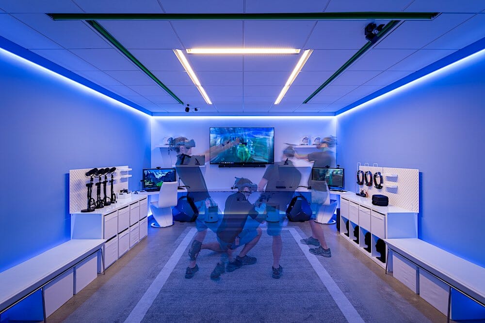 scenic technological workspace