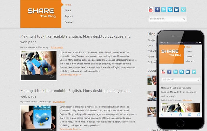 responsive blogger site desktop mobile