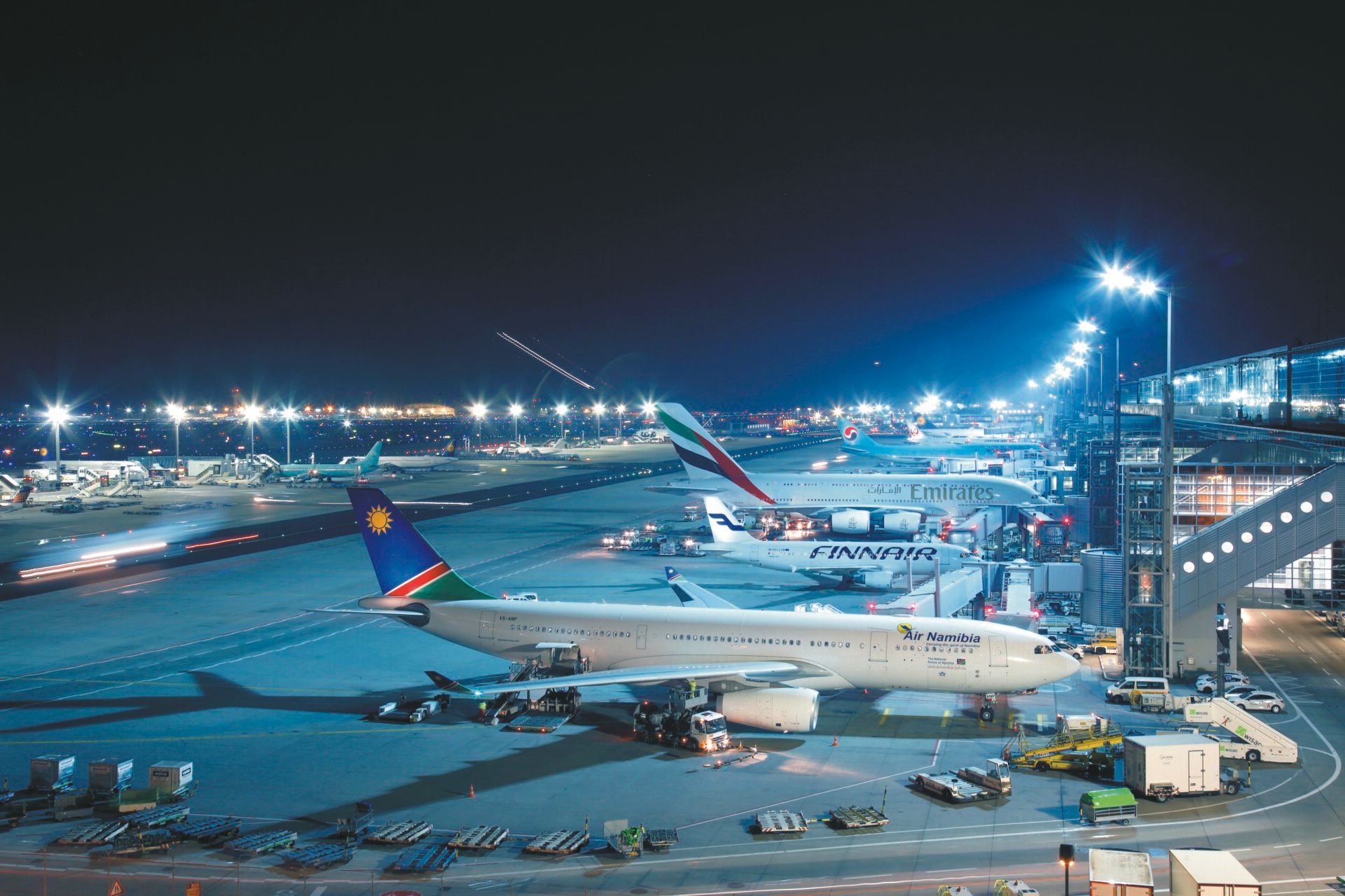 airport terminal night flight