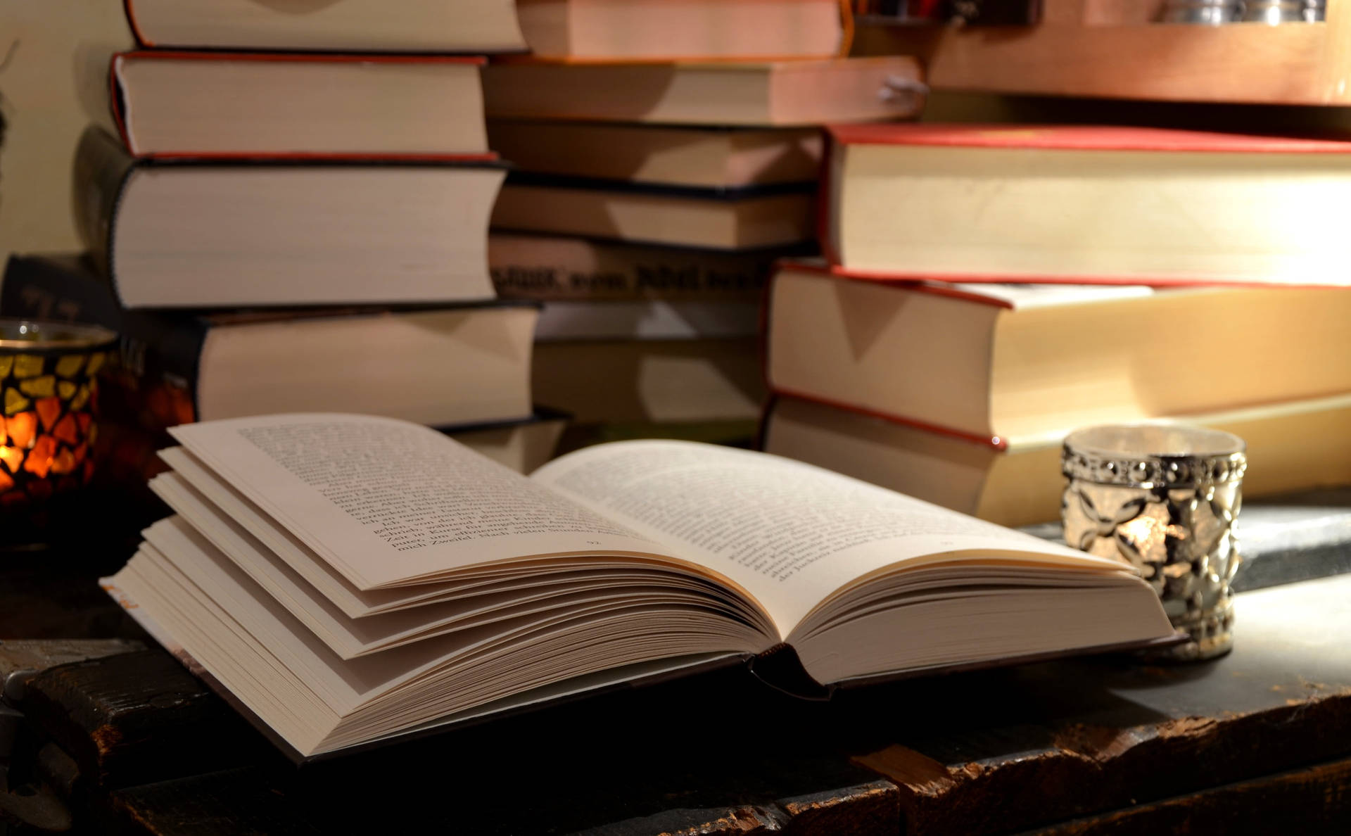 open book on desk with notes