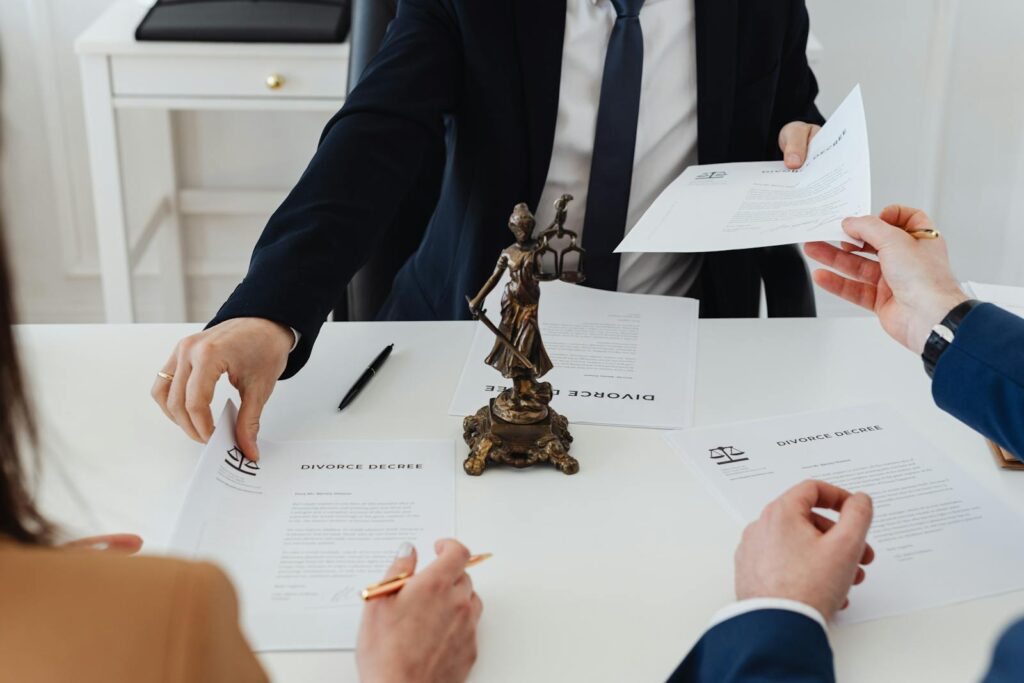 scenic view of legal documents and office