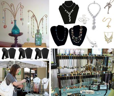 handmade bracelets display table with materials