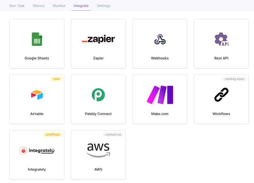 Browse AI Integration Options