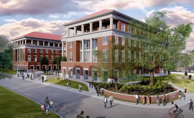 accounting students campus building