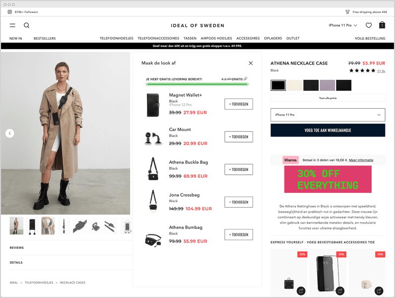 Example of an optimized e-commerce checkout page
