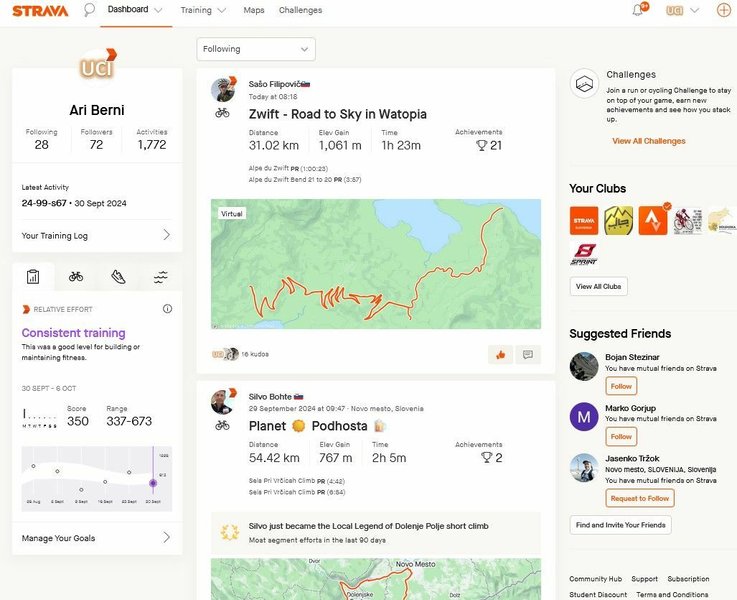 Example Strava Dashboard