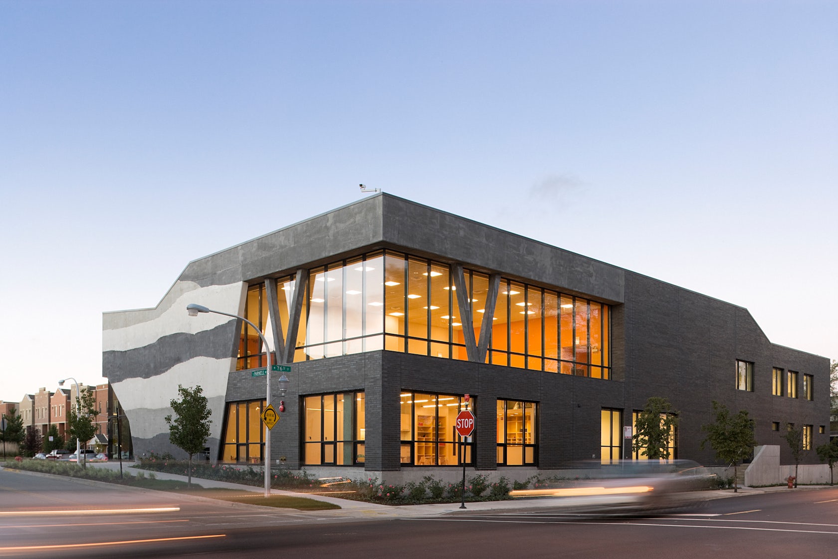 modern building exterior community celebration
