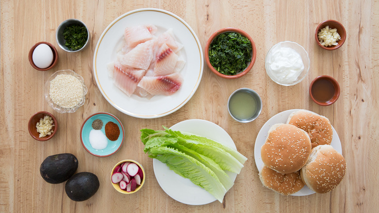 fish burger ingredients table