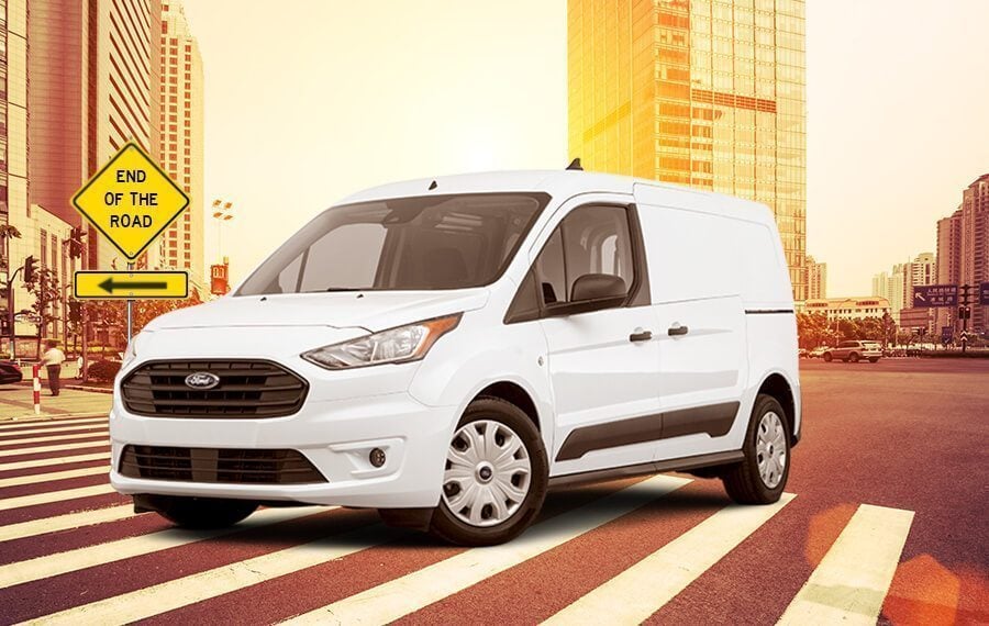 commercial vans on road