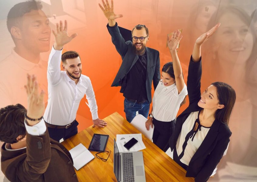 successful business team meeting