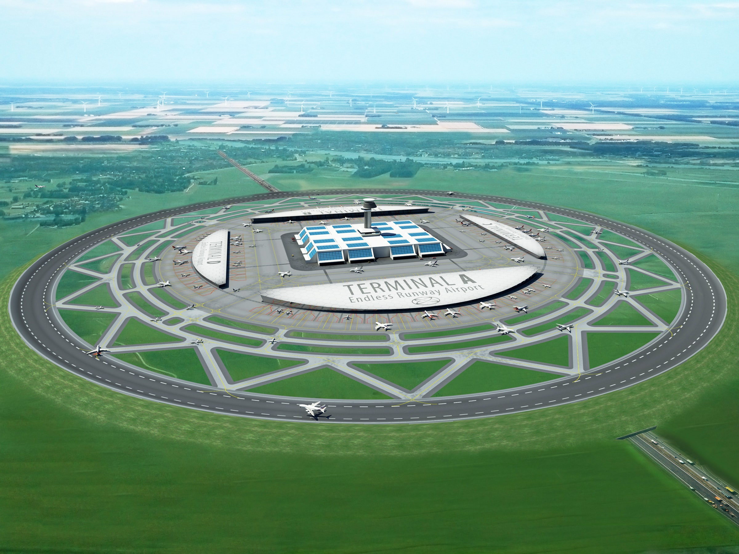 modern airport runway
