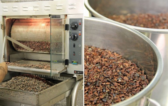 cacao beans roasting process
