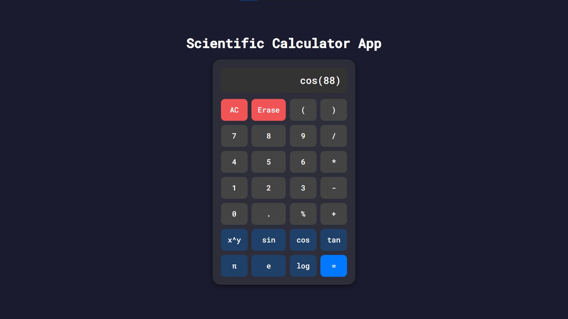 calculator app technology setup