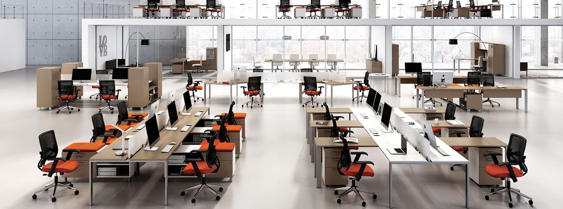 call center office scene