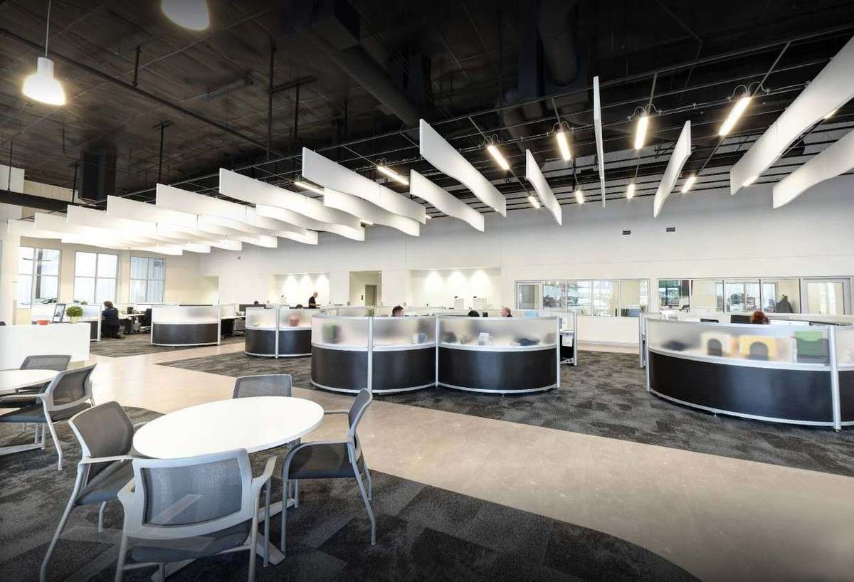 modern call centre workspace