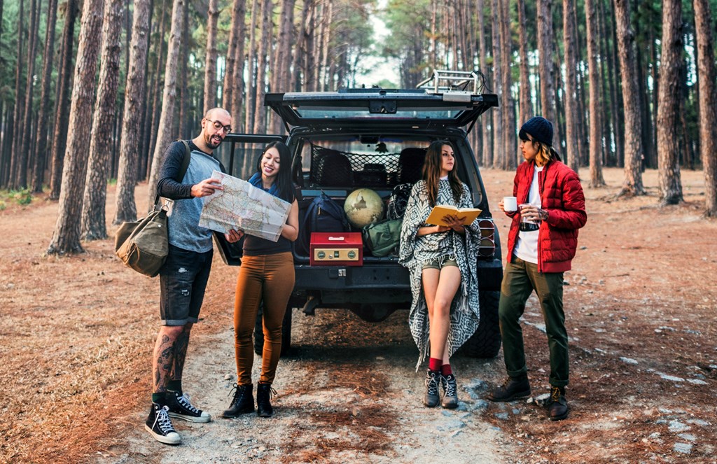 camping adventure friends forest