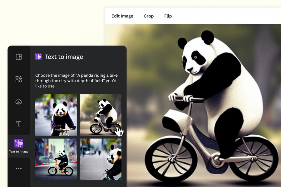 ตัวอย่างการใช้ Text to Image ใน Canva