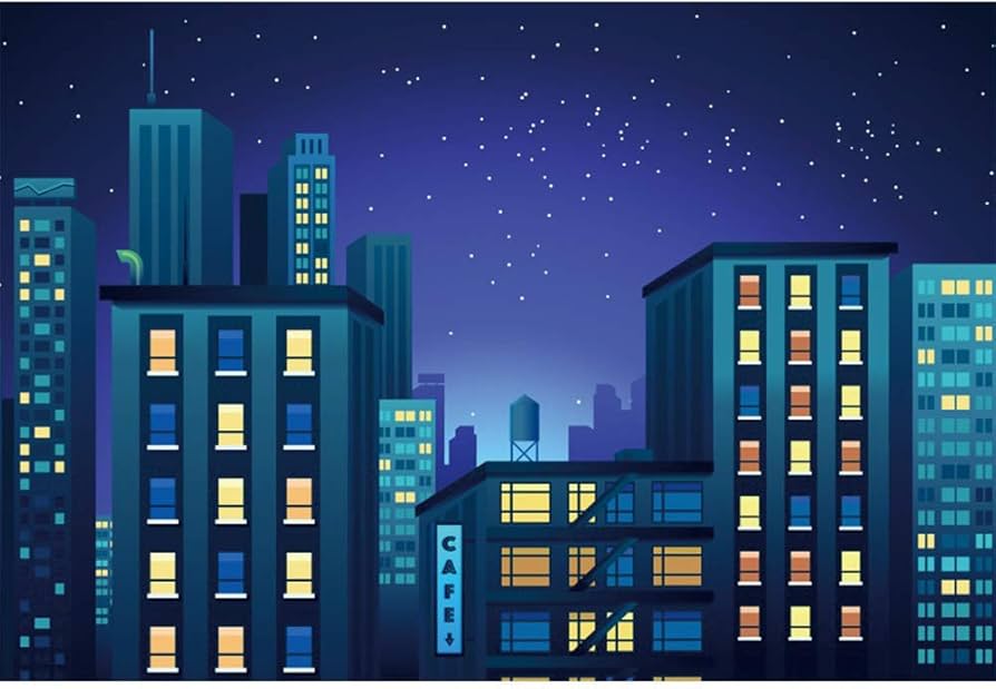 modern superhero cityscape