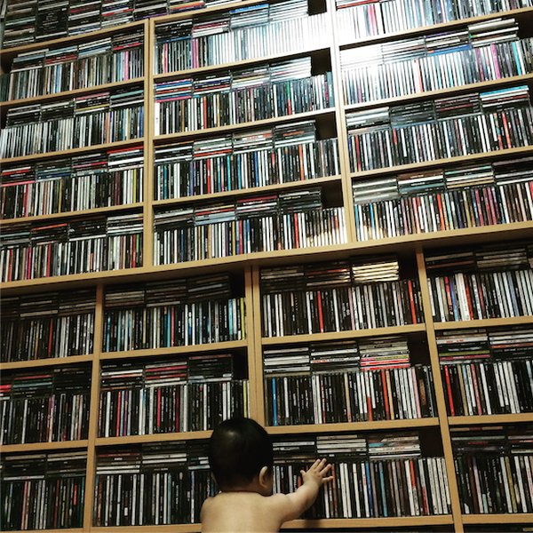不織布ケースに収納された大量のCD