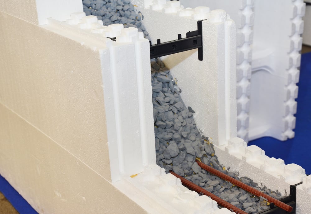concrete structures with rubber insulation
