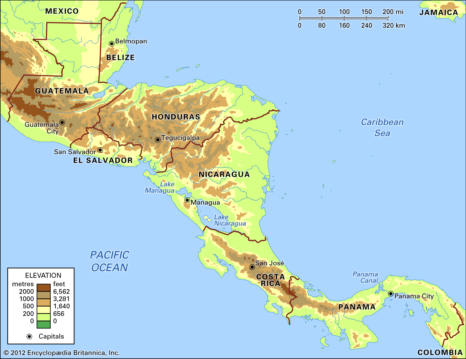 central america landscape statistics