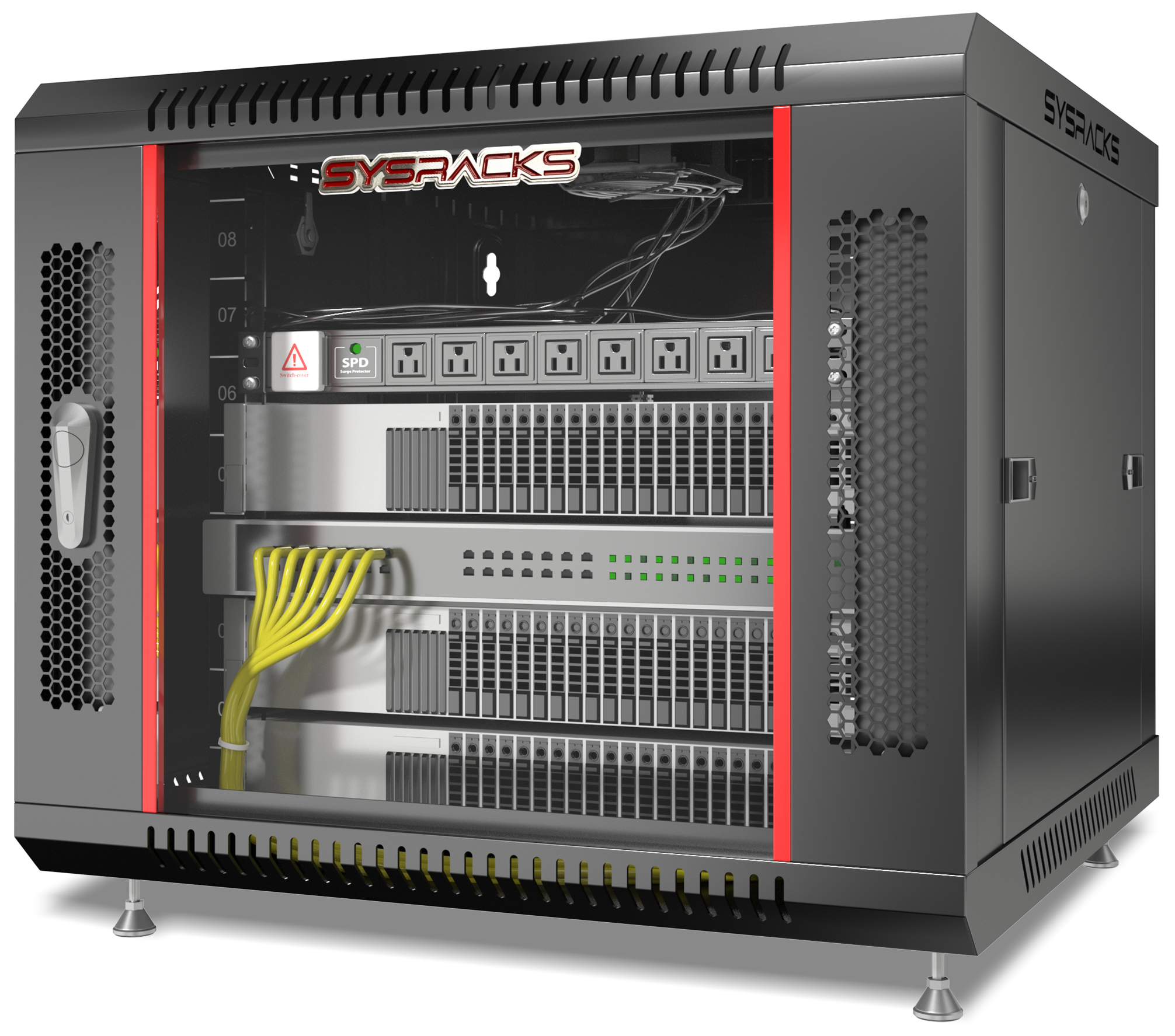modern server racks and digital network connections