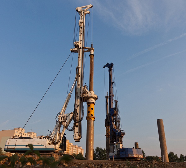 construction site piles