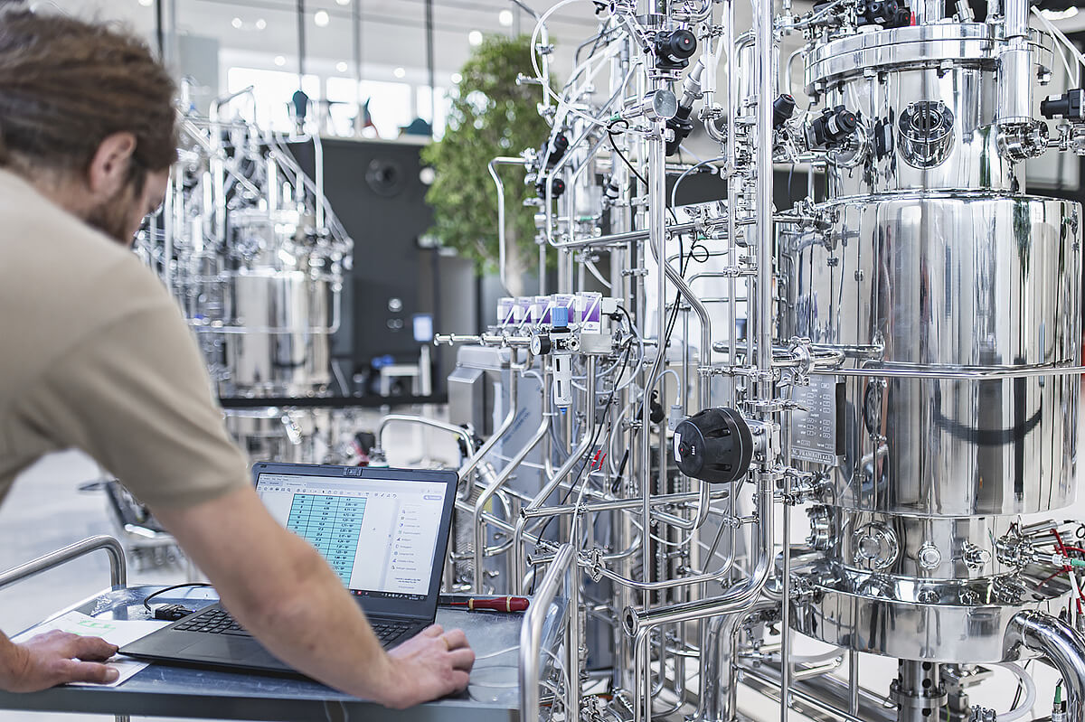 industrial fermenter, laboratory equipment, bioprocessing facility
