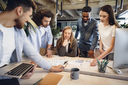 business meeting collaboration in modern office