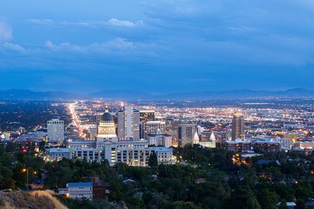 landscape with entrepreneurial city skyline