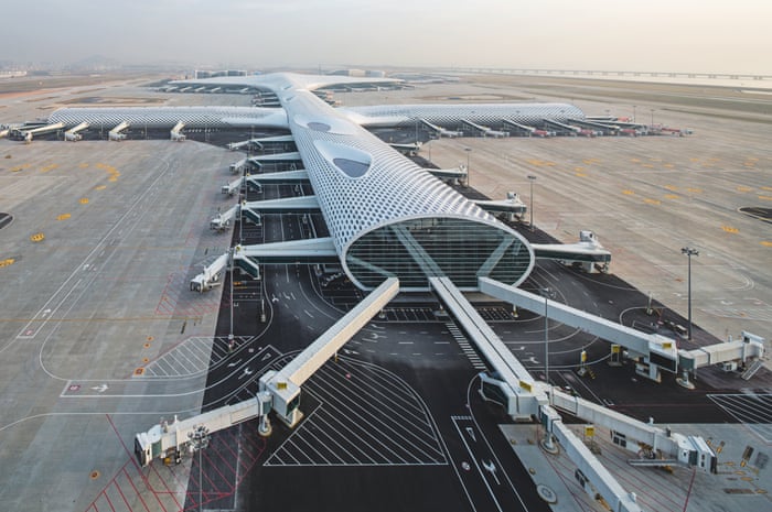 scenic airport runway and terminal