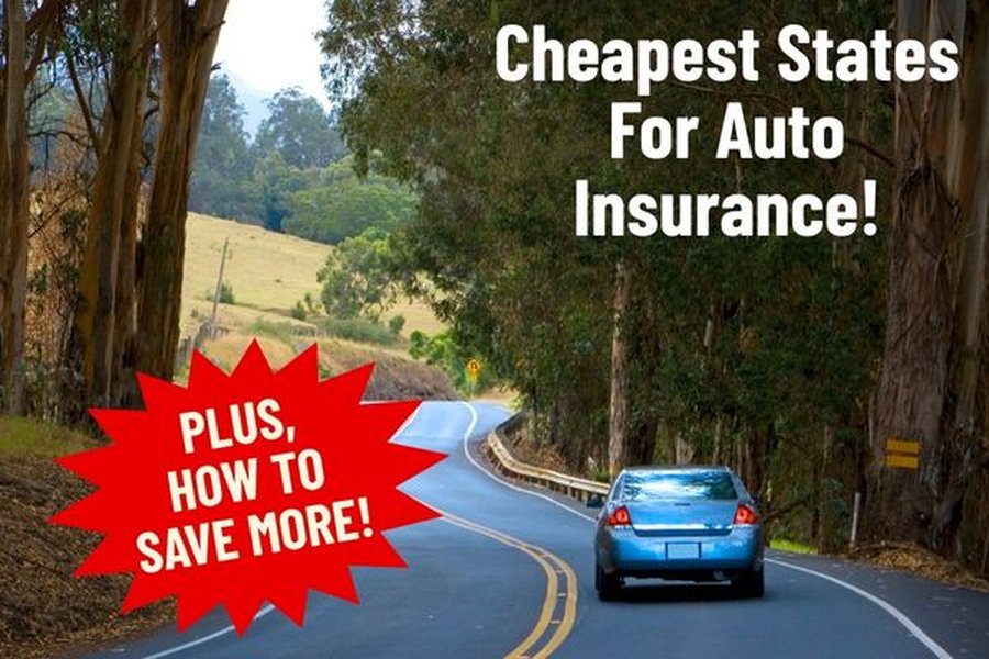 Map illustrating cheapest states for auto insurance