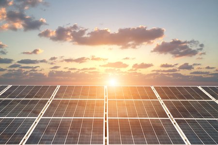 solar panels in sunlight