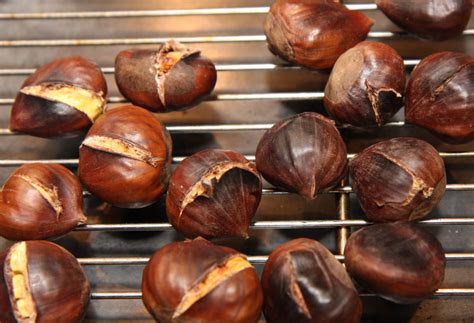 roasted chestnuts on stove