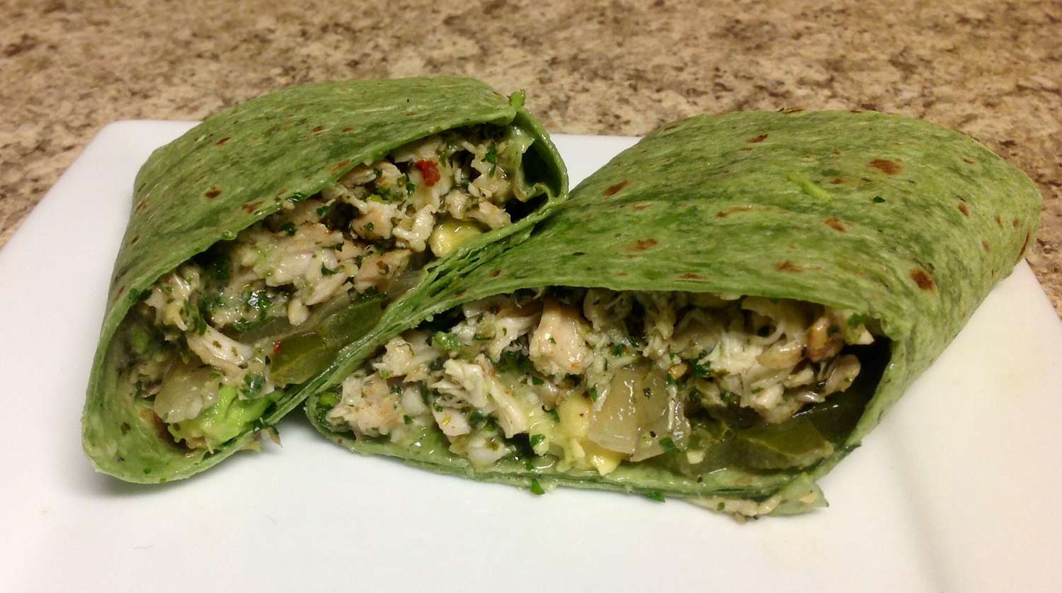 fresh chimichurri chicken wrap