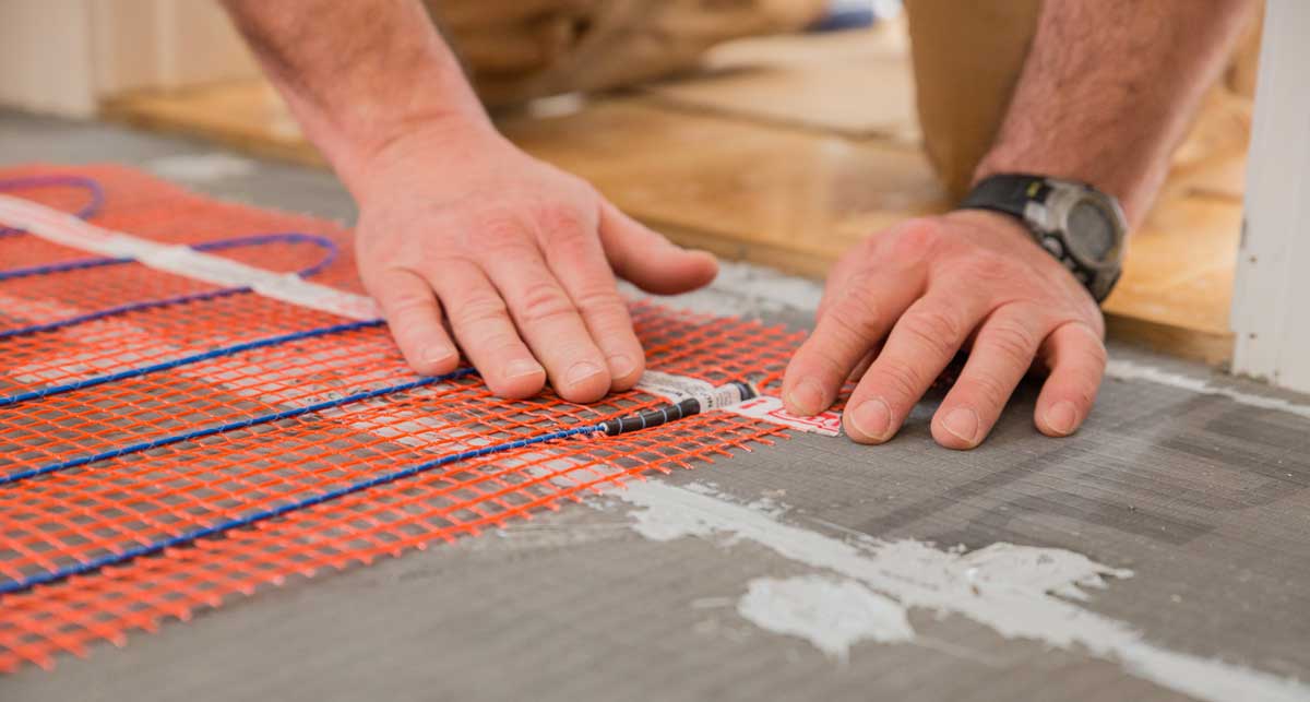 electric floor heating installation