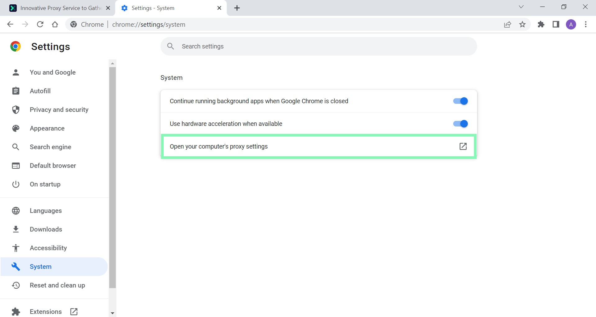 chrome browser settings on desktop