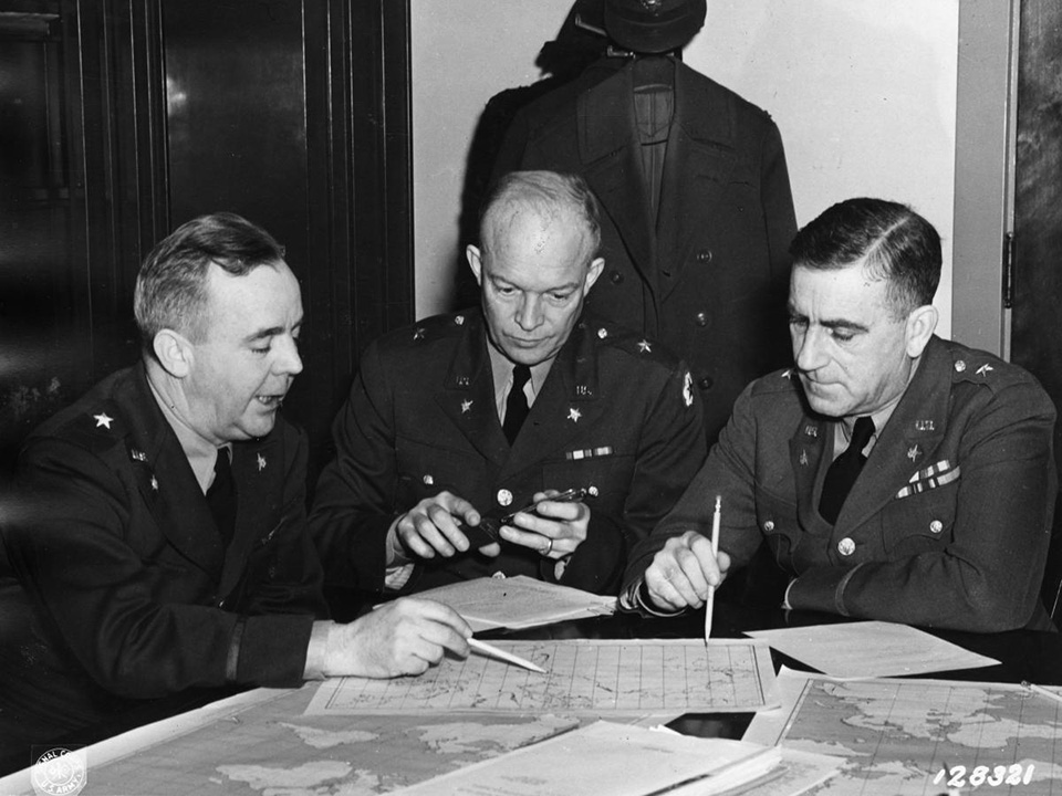 vintage wartime military alliance meeting